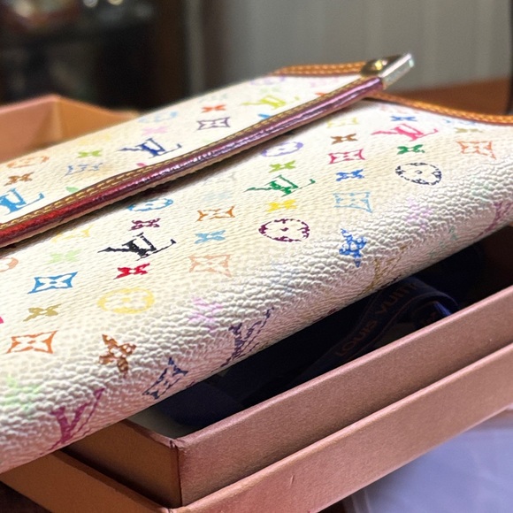 Louis Vuitton White Multicolor Monogram Wallet - Picture 10 of 17